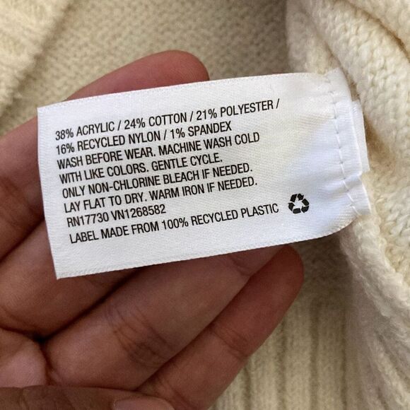 Girl's Winter Sweatshirt Knit Cream size XS 4/5 - Picture 4 of 5